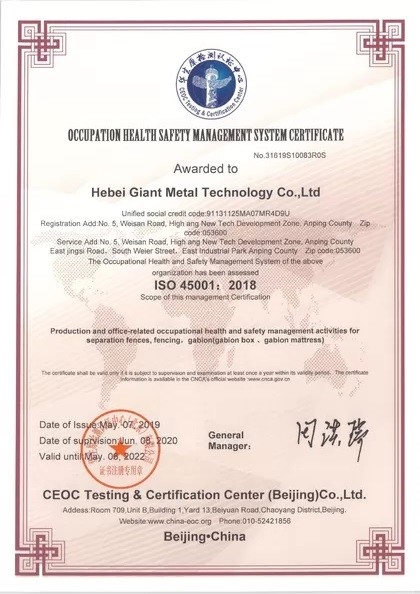 中国 Hebei Giant Metal Technology co.,ltd 認証